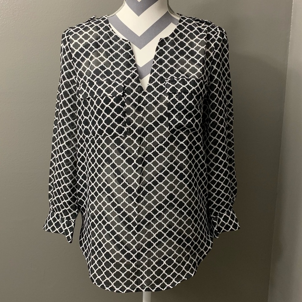 Black & White Gap Blouse Medium